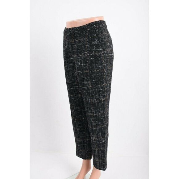 L'Agence Womens Logan Tweed Trousers Pants High Rise Cropped Black Size 2 NWT - Picture 3 of 10